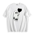 thumbnail image 2 of QunYou Halloween Shirt for Women 2025 Halloween Grpahic Tee Tshirt Fall Casual Shirts Women's Printed Short Sleeved T-shirt Top Fall Tee Fashion Gift, 2 of 7