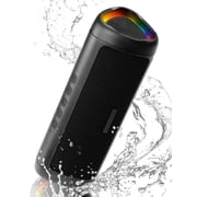 MOONORAH Bluetooth Speaker, Portable Wireless Bluetooth Speaker with HD Sound, IPX5 Waterproof, 24-Hour Playtime with Lights, Bluetooth 5.3, TWS Paring, Wireless Speaker for Home, Outdoors, Black