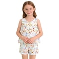 thumbnail image 3 of Bovxnpu Girls' Short Sets Girls Summer Solid Sleeveless Crew Neck Tank Top + Shorts 2-Piece Sets Summer Outfits, 3 of 4