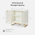thumbnail image 2 of EYYTHUNG 2-Door Fluted Storage Cabinet Mordern Accent Sideboard Buffet Cabinet, Wooden Credenza with Adjustable Shelves, Console Table, White, 2 of 9