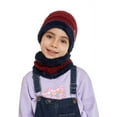 thumbnail image 3 of FZ FANTASTIC ZONE Kids Boys Girls Winter Warm Knit Beanie Hat Cap and Scarf Set with Fleece Lining,Red, 3 of 8