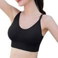 thumbnail image 1 of B91xZ Comfortable Bras for Women Split Racerback Bra with Adjustable Straps,Black XL, 1 of 4