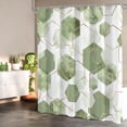 thumbnail image 2 of Cortina de ducha moderna verde salvia para baño, decoración geométrica, impermeable, tela abstracta para decoración del hogar, 180 x 180 cm, 2 of 5