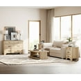thumbnail image 5 of 3PCS Farmhouse Dresser Set,Oak 6-Drawer Dresser For Bedroom And Wood Nightstand Set Of 2 With Charging Station For Bedroom, Living Room, Hallway,Dining Room, 5 of 11