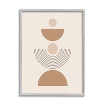 Stupell Industries Modern Arched Shapes Abstract Painting Gray Framed Art Print Wall Art, 24 x 30