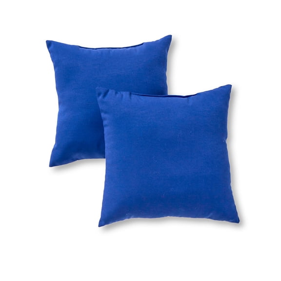 Greendale Home Fashions 17'' x 17'' Reversible Outdoor Throw Pillow, Set of 2, Marine Blue