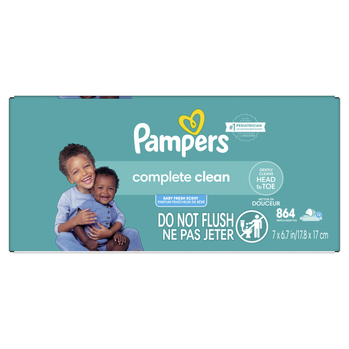 Pampers Complete Clean Baby Fresh Wipes, 12-Pack, 864 Count photo 8