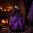 thumbnail image 7 of Gothic Renaissance Dress Women's Witch Costume, Victorian Medieval Cosplay Halloween Dress, Vintage Costume for Cosplay Party, 7 of 7