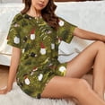 thumbnail image 4 of Fotbe Gnomes Playing in the Garden Conjunto de Pijama Estampado para Mujer, 2 Piezas, Ropa de Dormir con Camiseta de Manga Corta y Shorts Suaves-Medium, 4 of 6