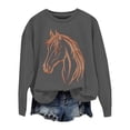 thumbnail image 6 of Horse Sweatshirts for Women Casual Crewneck Graphic Long Sleeve Horse Shirt Western Sweatshirt Riding Horse Lover Vintage Pullover Tops Loose Shirts Printing Embroidery Sweatshirt, 6 of 7