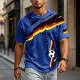 thumbnail image 7 of Soccer Cup 2026 Jersey for Men, Crew Neck Short Sleeve Deutschland Brushstroke Graphic Tee with Waffle Knit Texture - Moisture-Wicking Athletic Top for Match Day & Gym Blue XXL, 7 of 7