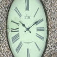 thumbnail image 5 of Wall Clock with Scalloped Wooden Top and Bottom in Brown, 5 of 6