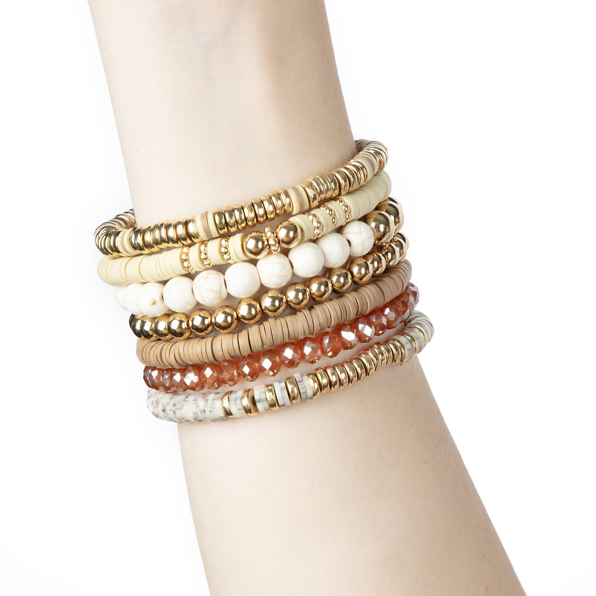Cousin DIY Neutral Heishi Stack DIY Bracelet Kit, Clay/Metal, 564 Beads, Adult /Teen, 69995661