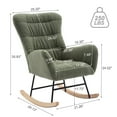 thumbnail image 6 of Nursery Rocking Chair, Teddy Upholstered Glider Rocker, Rocking Accent Chair with High Backrest, Comfy Rocking Accent Armchair for Living Room, Bedroom, Offices, Green, 6 of 9