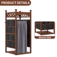 thumbnail image 3 of Bstjewey Wood 84.5"H x 38.5"W x 38.5"L Outdoor Shower Enclosure with Shower Mat & Curtain, 3 of 7