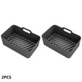 thumbnail image 2 of 2PCS Silicone Air Fryer Liners for Ninja Foodi Dual DZ201 8QT Reusable Air Fryer Basket Rectangular Air Fryer Liner Baking Tray Basket Insert Air Fryer Oven Accessories, 2 of 8