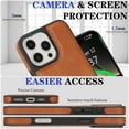 thumbnail image 4 of ShellTech for iPhone 15 Pro Max Case Magnetic Premium Leather Case Compatible with MagSafe Slim Cover Shockproof Protective Matte Back Wireless Charging,Brown, 4 of 10