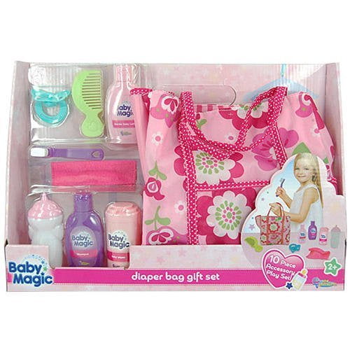 Baby Magic Doll Diaper Bag Gift Set 10 Piece Accessory Play Set