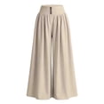 thumbnail image 5 of cocolona Womens Summer Casual High Waist Palazzo Pants Elastic Waist Straight Wide Leg Dress Pants with Pockets, 5 of 5