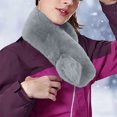 thumbnail image 2 of Women's Faux Fur Scarf Solid Color Soft Warm Winter Neck Wrap Gray, 2 of 4