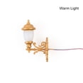 thumbnail image 3 of Injueey Luces de jardín Edificio LED Farola de metal Calle Paisaje Decoraciones Lámparas colgantes en miniatura Mini-Casa Patio Artesanía Oro (luz cálida) Injueey HA064123-04, 3 of 6