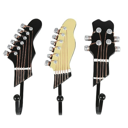 

Dusknt Big Sale Resin Creative Guitar Key Backpack Hat Towel Storage Hook Bedroom Personalized Decoration 3 Piece Set Household Hooks Clearance Sale