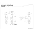 thumbnail image 4 of Kingston Brass KS1102PKX Robinet de Lavabo avec Poignée Croisée, PB, 4 of 4