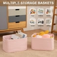 thumbnail image 5 of Storage Baskets for Organizing, Woven Decorative Baskets for Shelves - Books, Towels, and Clothes, Cotton Rope Toy Storage Bins, 12.7''Lx9''Wx7.8''H, Pack of 4, Pink, 5 of 14