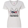 thumbnail image 3 of Inktastic Pawtriotic with French Bulldog  in American Flag Sunglasses Women's V-Neck T-Shirt, 3 of 5