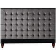 thumbnail image 1 of Posh Living Blake Button-Tufted Velvet Queen Headboard in Gray, 1 of 9
