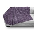 thumbnail image 2 of Abstract Soft Flannel Fleece Blanket, Pattern of Geometric Quadrilaterals Contemporary Stripes Squares Illustration, Cozy Plush for Indoor and Outdoor Use, 50" x 60", Purple and Plum, by Ambesonne, 2 of 5
