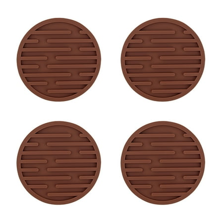 

ADVEN 4 Pieces Drinks Coasters Anti-skid Heat Resistant Kitchen Placemat Cup Mat Draining Bottle Holders Pad Tableware for Home Bar