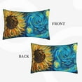 thumbnail image 2 of Sikiie Starry Sunflower Dreamscape Print Plush Pillow Cover, Wrinkle-proof and Stain-resistant Pillow Protector without Pillow Core, Home Decoration-16"x24", 2 of 6