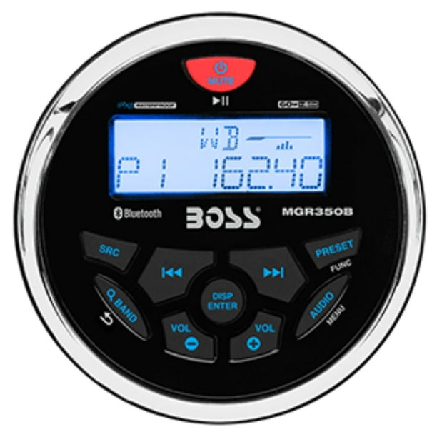 Boss Audio MGR350B 3" Gauge Hole Marine Bluetooth MP3 Stereo Radio Boat