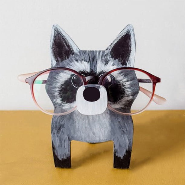 Xihbxyly Marco de Madera para Gafas, Diseño de Animal Tallado a Mano, Organizador de Escritorio Compacto, Almacenamiento Decorativo para Gafas, Joyas y Relojes, Idea de Regalo Única, Tamaño 15 X 15 C