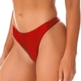 thumbnail image 5 of Braguitas de natación para mujer, de tiro bajo, brillantes, de color liso, con cintura elástica, ropa interior, bañadores, 5 of 5