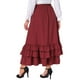 thumbnail image 3 of Falda Vintag con Volantes y Cuerdas Fruncidas INSPIRE CHIC para Mujeres, Falda Cupcake L Color Rojo Vino, 3 of 6