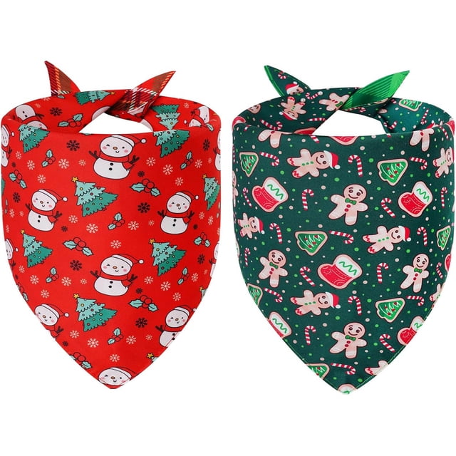 Pañuelos para perro, 2 unidades, 4 patrones, bufanda a cuadros, baberos triangulares reversibles, para cachorros y mascotas