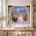 thumbnail image 5 of Wooden Sleigh Beside a Lantern on a Snowy Forest Path, Cozy Digital Art for Nature Lovers, Winter Cabin Decor, Christmas Gift, Tapestry Wall Hanging for Bedroom and Den, 5 of 7