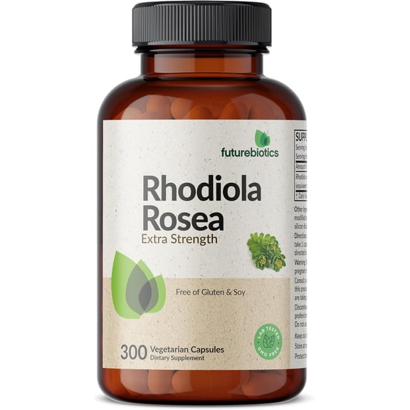 Futurebiotics Rhodiola Rosea Powder Adaptogenic Herb Vegetarian Capsules, 300 Count
