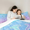thumbnail image 4 of Homewish Kawaii Letter K Twin Bedding Sets 7-Piece for Girl, Cartoon Snowflake Monogrammed Bedding Comforter Set, Merry Christmas Sheet Sets, Microfiber Bedroom Decor, 4 of 7