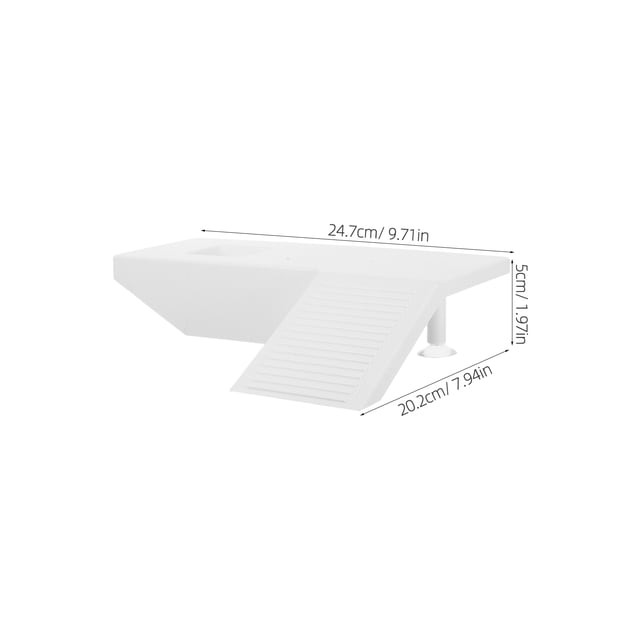 ETHZZLE Versatile White Turtle Habitat Platform with Ramp for Aquatic Turtle Tank Use