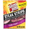 Slim Jim Smoked Steak Strips, Teriyaki Flavor, 8g Protein Per Serving, 3.15 oz.