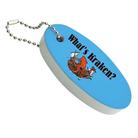 What's Kraken Giant Squid Destroying Ship Floating Foam Keychain Fishing Boat Buoy Key Float