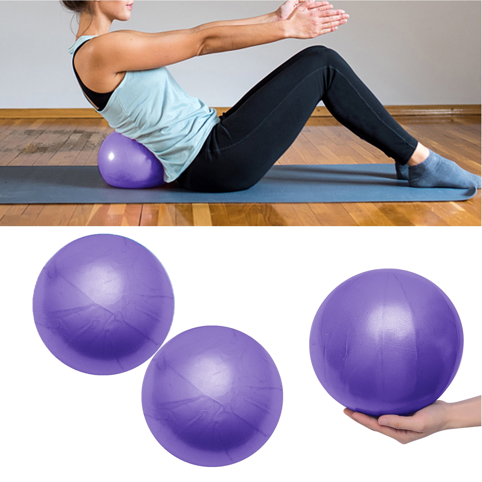 9 stuks kleine pilatesbal mini-oefenbal 9 inch trainingsbal kernbal zachte yogabal voor stabiliteit barre buiger training rekken fysieke houding, verbetert de balans (matrijzende stijl