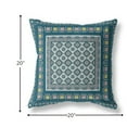 thumbnail image 5 of 20â€ Blue Beige Block Indoor Outdoor Zippered Throw Pillow, 5 of 5