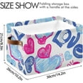 thumbnail image 3 of Coolnut Pastel Valentine's Day Storage Bins Foldable Canvas Fabric Storage Basket with Handles for Organizing, Large Storage Baskets for Shelves Closet Decor Gifts, 3 of 7