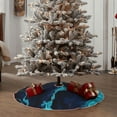 thumbnail image 6 of Bingfone Christmas Tree Skirt Mat Christmas Decoration Interior -Blue Marble And Gold, 6 of 8