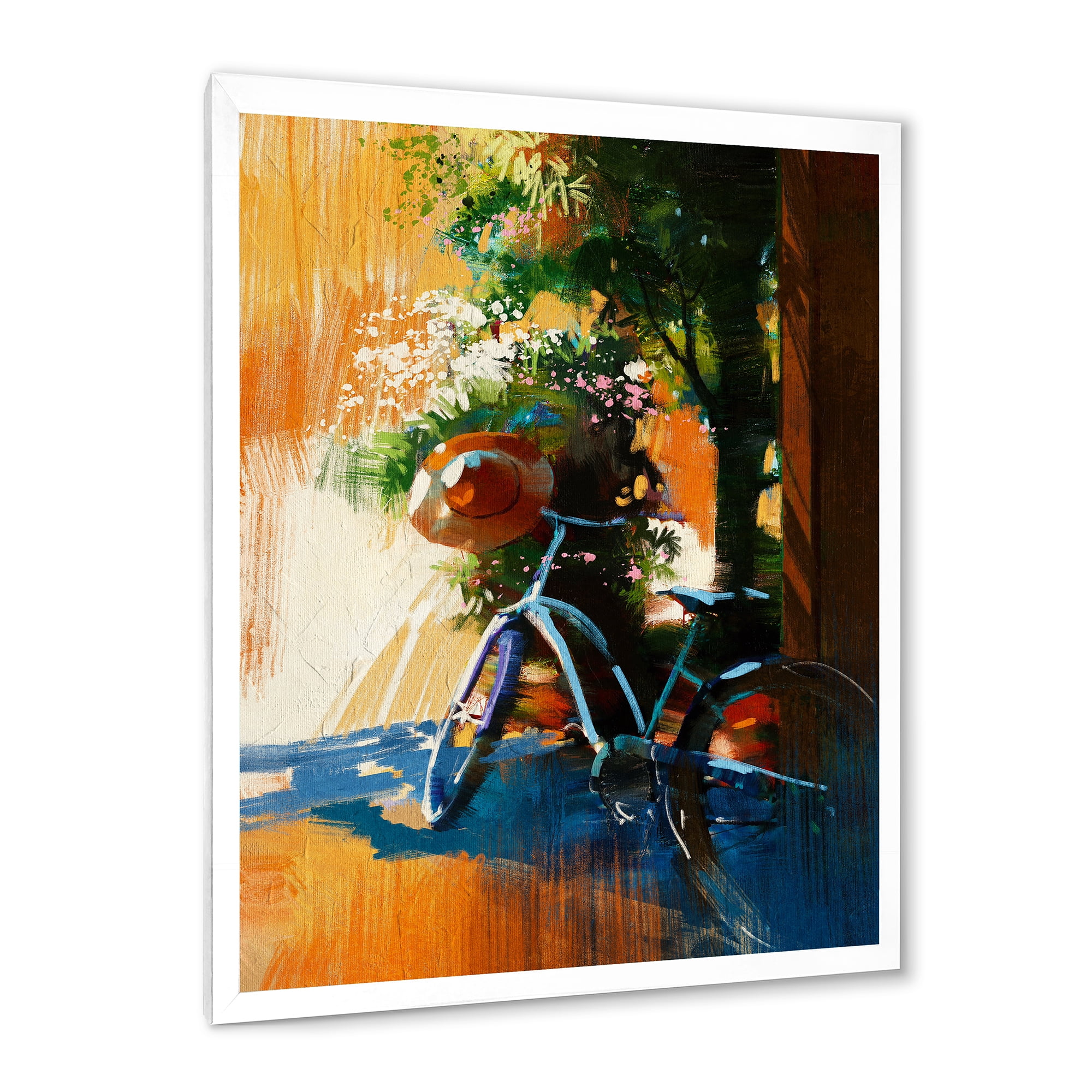 Designart 'Ancient Bicycle and Old Hat On Summer Day' Vintage Framed Art Print