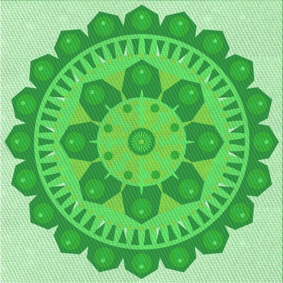 Ahgly Company Indoor Square Patterned Stoplight Go Green Area Rugs, 4' Square